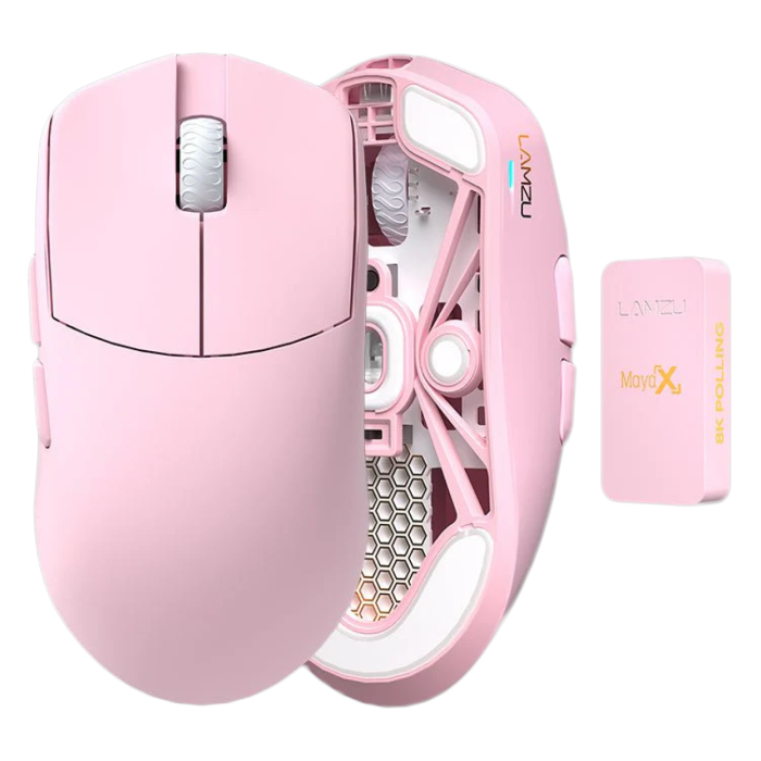 Безпровідна ігрова мишка Lamzu Maya X 8K - Light Pink PixArt PAW 3950