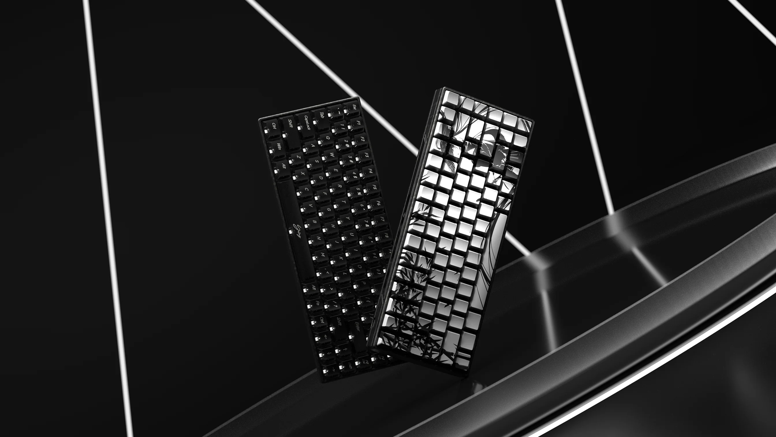 Магнітна ігрова клавіатура WLMouse Ying75 HE Forged Carbon Fiber в білому та чорному кольорах